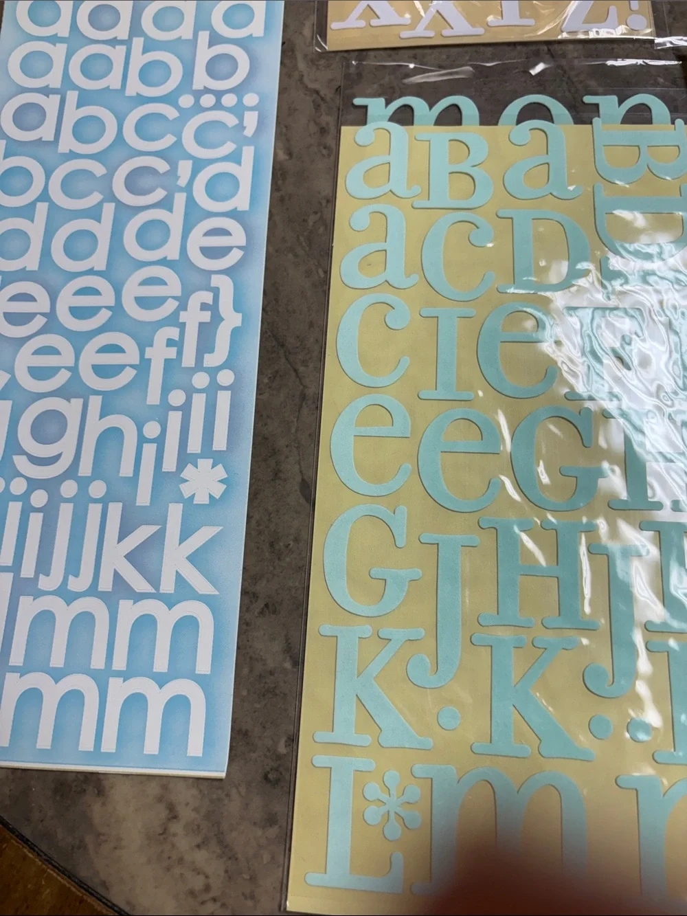Scrapbooking flat Alphabet Sticker Sheets - Assorted Pastel lot 47
